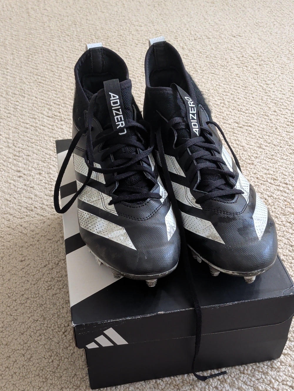 adidas Adizero Impact 2 Men’s Black and White Athletic Cleats